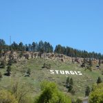 Hillside sign over Sturgis RV Park in Sturgis South Dakota